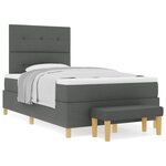 vidaXL Lit Box Spring avec Matelas & Banc Gris Foncé 120x200 cm Tissu