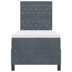 vidaXL Lit à ressort avec matelas et LED Gris foncé 80x200 cm Velours