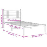 vidaXL Cadre de lit métal sans matelas et tête de lit blanc 107x203 cm