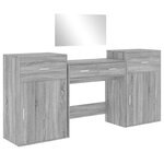 vidaXL Ensemble de coiffeuse 4 Pièces sonoma gris bois d'ingénierie