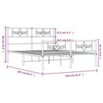 vidaXL Cadre de lit métal sans matelas et pied de lit blanc 150x200 cm