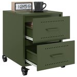 vidaXL Table de chevet vert olive 36x39x43 5 cm acier