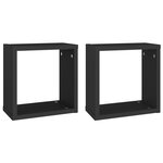 vidaXL Étagères cube murales 2 Pièces noir 30x15x30 cm