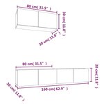 vidaXL Ensemble de meubles TV 3 Pièces Sonoma gris Bois d'ingénierie