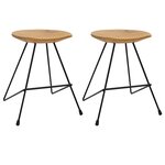 vidaXL Tabourets lot de 2 bois de teck massif