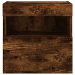vidaXL Meubles TV muraux et lumières LED 2Pièces chêne fumé 40x30x40 cm