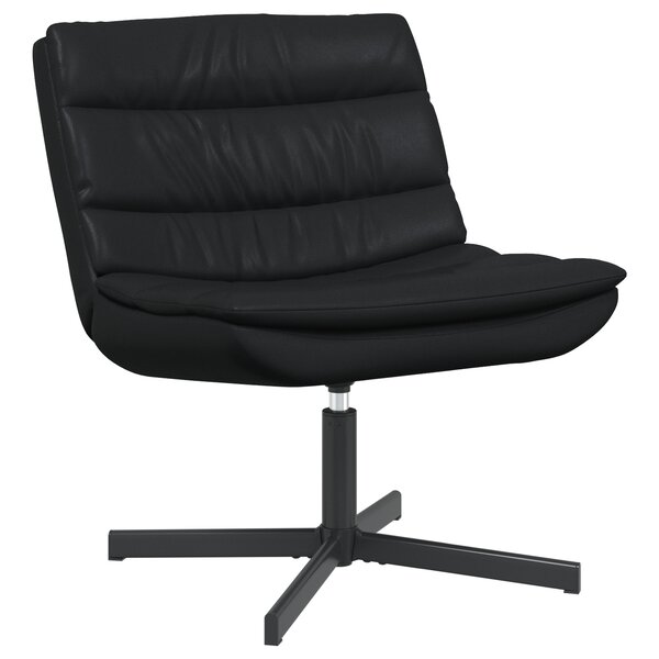 vidaXL Chaise Pivotante Noire Cuir Synthétique avec Base en Métal Moyenne