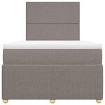 vidaXL Sommier à lattes de lit avec matelas Taupe 120x200 cm Tissu