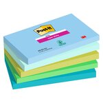 Notes couleurs oasis super sticky post-it 76 x 127 mm - bloc de 90 feuilles - lot de 10