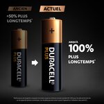 Pile alcaline aa lr06 duracell plus - blister de 4