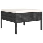 vidaXL Salon de jardin 2 Pièces avec coussins Résine tressée Noir