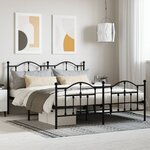vidaXL Cadre de lit métal sans matelas avec pied de lit noir 180x200cm