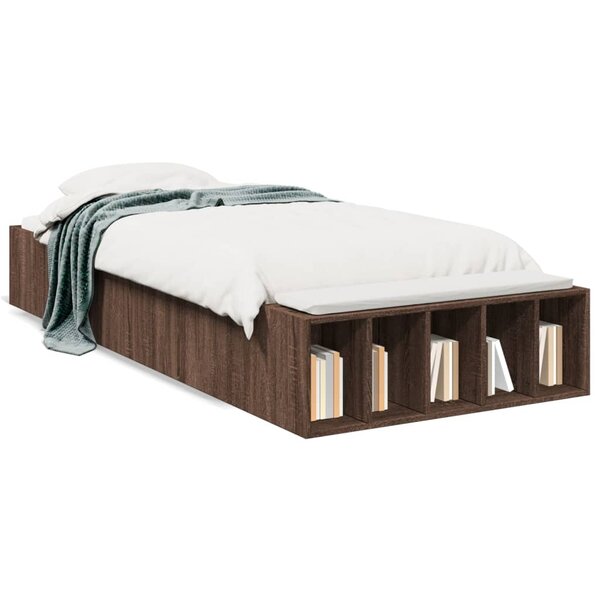 vidaXL Cadre de lit sans matelas chêne marron 100x200 cm