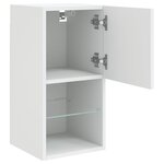 vidaXL Meuble TV avec lumières LED blanc 30 5x30x60 cm