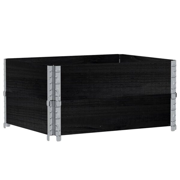 vidaXL Jardinière noir 80x60 cm bois massif de pin