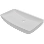 vidaXL Lavabo et mitigeur Céramique Rectangulaire Blanc