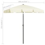 vidaXL Parasol de plage jaune sable 180x120 cm