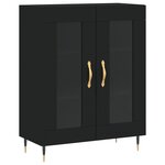vidaXL Buffet haut Noir 69 5x34x180 cm Bois d'ingénierie