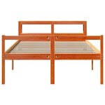 vidaXL Cadre de lit et tête de lit cire marron 135x190 cm bois de pin
