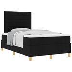 vidaXL Lit à ressorts avec matelas noir petit lit double en tissu