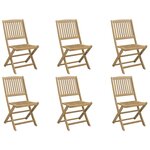 vidaXL Chaises de jardin pliantes lot de 6 48 5x57x90 cm bois d'acacia