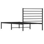 vidaXL Cadre de lit métal avec tête de lit noir 90x200 cm