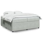 vidaXL Sommier à lattes de lit et matelas Gris clair 200x200cm Velours