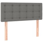 vidaXL Sommier à lattes de lit avec matelas Gris foncé 90x200 cm Tissu