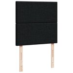 vidaXL Sommier à lattes de lit avec matelas Noir 100x200 cm Tissu