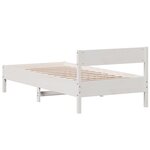 vidaXL Cadre de lit sans matelas blanc 75x190 cm bois de pin massif