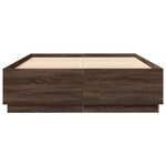 vidaXL Cadre de lit avec LED sans matelas chêne marron 160x200 cm