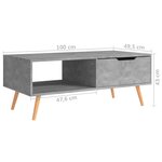 vidaXL Table basse Gris béton 100x49 5x43 cm Bois d'ingénierie