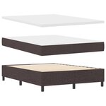 Lit à sommier à ressorts avec matelas et LED Marron Foncé 140x190 cm Tissu