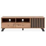 Meuble TV - MEDAN - 1 porte + 2 tiroirs - chêne artisan et anthracite