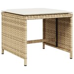 vidaXL Ensemble à manger de jardin et coussins 9 Pièces beige Poly rotin