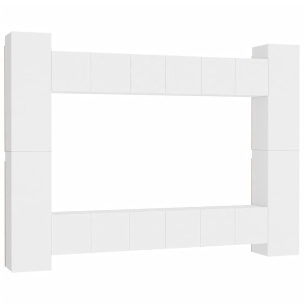 vidaXL Ensemble de meubles TV 10 Pièces Blanc Bois d'ingénierie