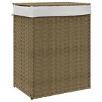 vidaXL Panier à linge avec couvercle 46x33x60 cm résine tressée