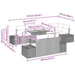 vidaXL Ensemble de salle à manger jardin 9 pièces avec coussins Beige Rattan Poly Acacia