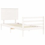 vidaXL Cadre de lit sans matelas blanc bois massif