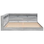 vidaXL Lit bibliothèque Gris Sonoma 200x200 cm en bois reconstitué