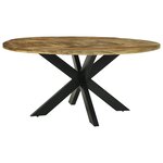 vidaXL Table ronde Ø160x76 cm Bois massif Bois de manguier