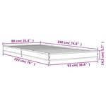 vidaXL Cadre de lit sans matelas sonoma gris 90x190 cm