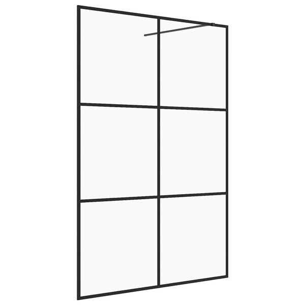 vidaXL Paroi de douche avec verre ESG transparent 140x195 cm Noir