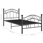 vidaXL Cadre de lit Noir Métal 100x200 cm