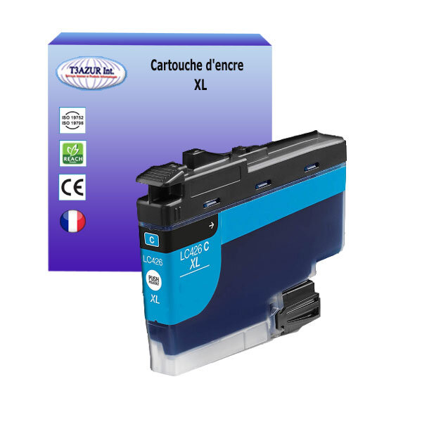 T3AZUR- Cartouche compatible avec Brother MFC-J4335DW  MFC-J4340DW  MFC-J4540DW  MFC-J4540DWXL  LC426XL Cyan