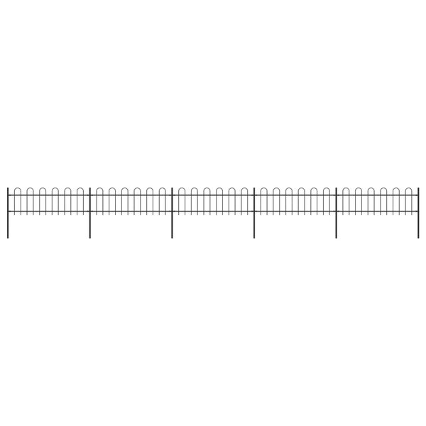 vidaXL Clôture de jardin avec dessus en cerceau Acier 8 5 x 0 6 m Noir