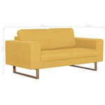 vidaXL Canapé à 2 places tissu jaune