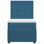 vidaXL Sommier à lattes de lit avec matelas bleu 90x200 cm velours
