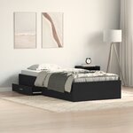 Cadre de lit vidaXL Chêne noir 90x200 cm Bois d'ingénierie