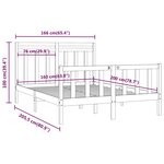 vidaXL Cadre de lit sans matelas bois massif de pin 160x200 cm